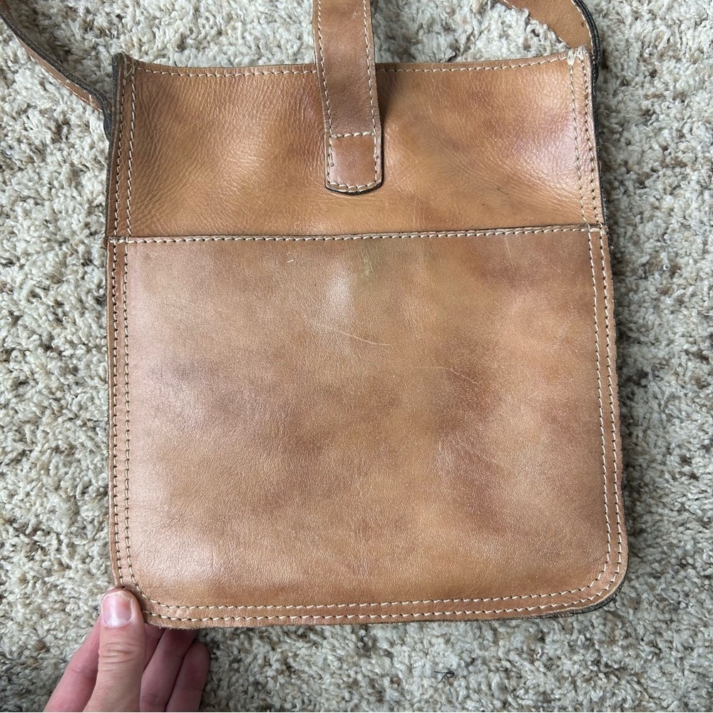 Patricia Nash Venezia Pouch Bag Signature Map Print Brown Leather - Picture 8 of 9